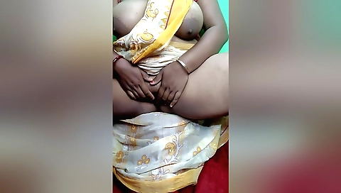 Indian wife has a hairy pussy and a big ass on a solo video