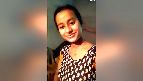 Solo female amateur porn video showing a slim brunette