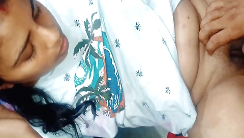 Indian brunette with a nice body getting her pussy fingered