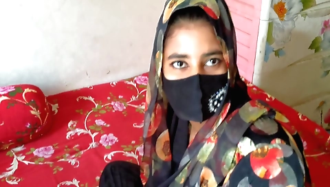 Indian hairy chick with a nice face is stuck in her house