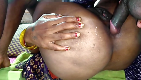 Indian bhabja in black dress and black socks doing blowjob