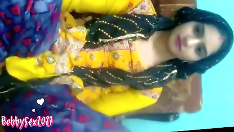 Busty brunette chick fucked from behind in the studio