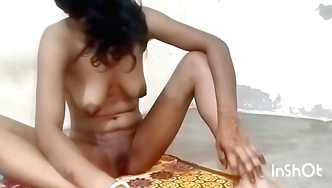 Indian girl with a big ass rides a big dick with a fan