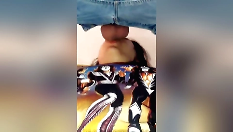 My horny girlfriend gets a big dick sucking and fingering