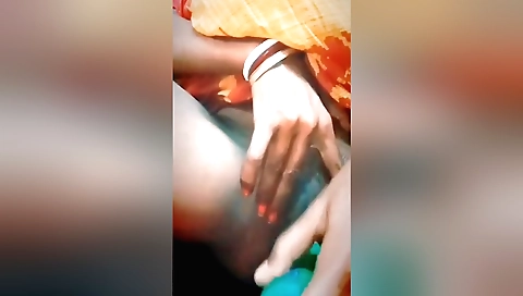 Wet teen masturbates while her boyfriend is playing with a toy