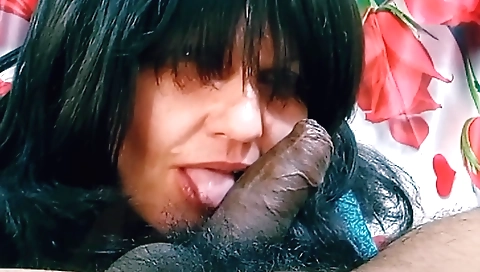 A brunette 18+ mature gets her deepthroat and handjob skills tested