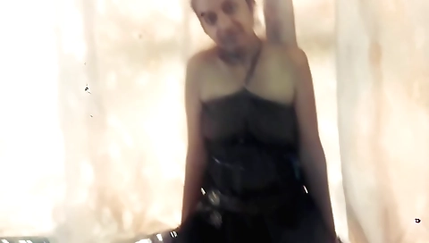 Indian stepmom in a red dress gets ready for the party