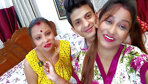 Indian and indian stepbrother fucks two hot chicks