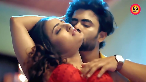 Brunette with big tits and nice ass playing with her lover