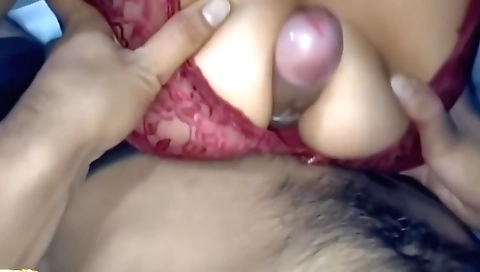 Indian girl and her boyfriend play with their big and fat tits