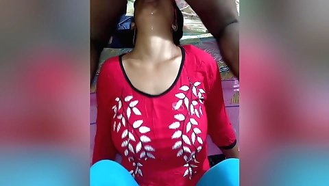 Bhabi sucks deep throats and gets her pussy fucked