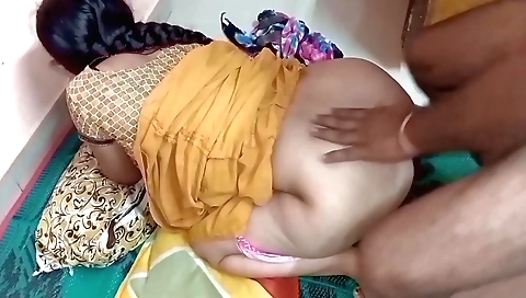 Indian brunette makes love to her husband after marriage