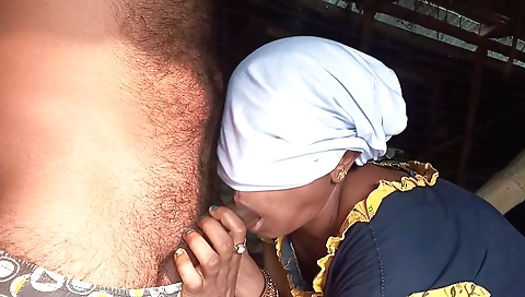 Indian brunette fucked in the rooftop in the doggy position