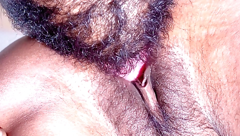 Hairy indian babe in sexy lingerie gets her pussy fucked