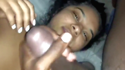 Indian babe with big tits sucks deepthroat bbc in pov