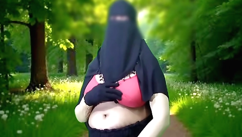 Solo female with big tits in kitchen in the most erotic way