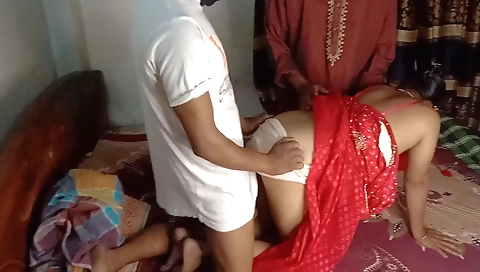 Indian chick double penetrated by stepfather and husband