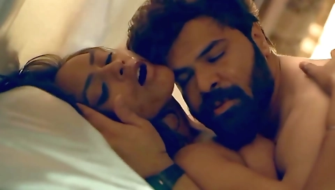 Sexy brunette and her boyfriend doing things in the car