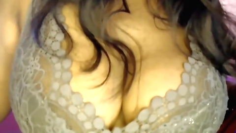 Hot amateur brunette girl in sexy lingerie solo sex