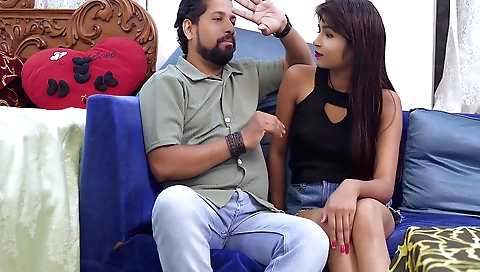 Indian brunette with a nice body enjoys some hard fun