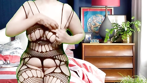 Indian woman in stockings masturbates on web camera