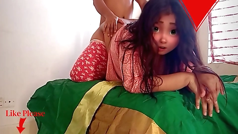 Indian brunette bhabhi sucked and fucked on the sofa