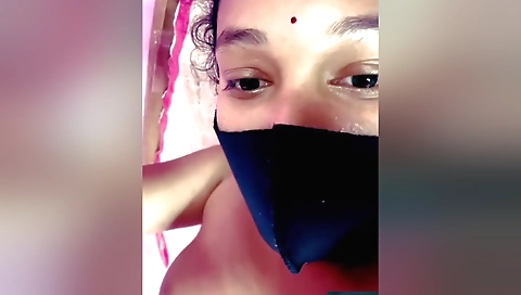 Hairy indian chick is doing solo porn video in her bedroom