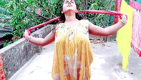 Brunette girl with small tits and a large booty gets fucked