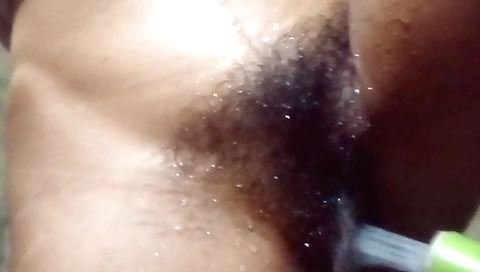 Indian hottie shows off her hairy pussy on homemade solo