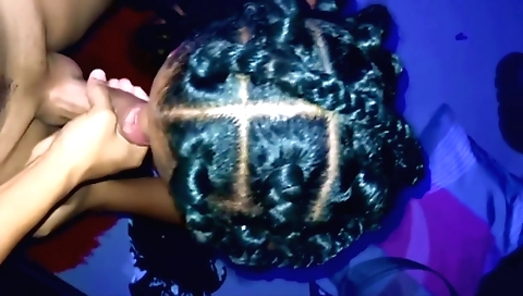 Brunette is a big damsel and she gets a nice face on