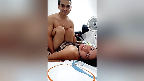 Indian brunette is playing with her big ass and tits