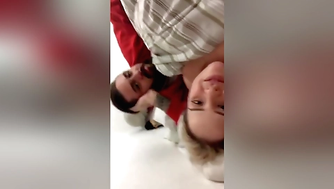 Amateur blonde with big tits and a sexy ass is fucking