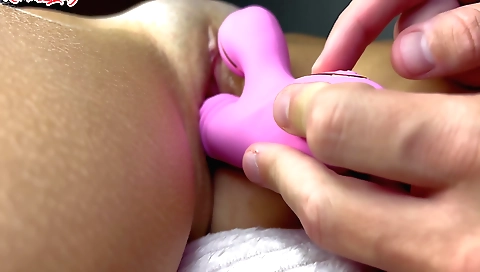 Hot stepmom in sexy white lingerie and her beautiful pussy sucking