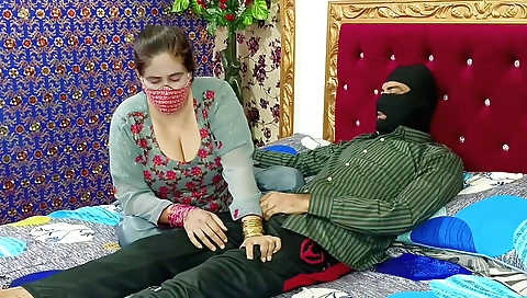 Brunette fucks with her big juicy tits for some extra money