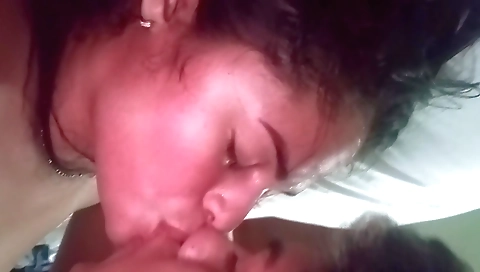 Indian brunette with a shaved pussy fucked by neighbor