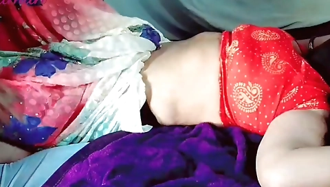 Indian brunette with a hairy pussy has fun with a huge dick