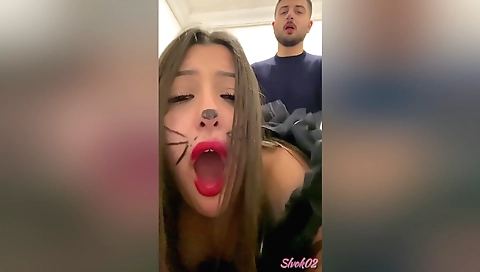 Hot brunette fucks her boyfriend and makes a sexy mess