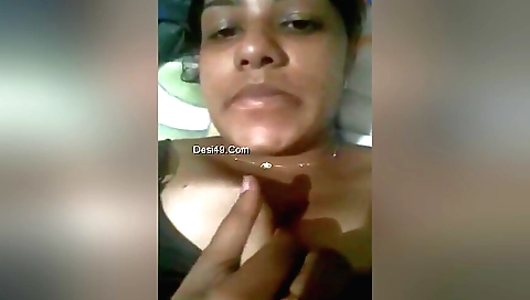 Hot brunette chick shows off her body and gets it on