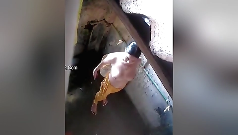 Bhabhi in her shower shows off her body and takes off her pants