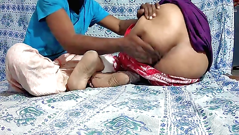 Indian mature lady fucked by a guy and a boy in bondage