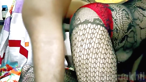 Indian slut rides her stepmom and makes him cum with her