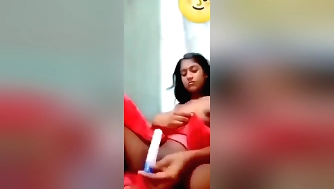 Brunette with a cute body gets a hot pussy fucking scene