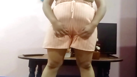 Busty brunette babe masturbating in her solo video