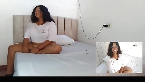 Big natural tits brunette enjoys watching her lover's dick