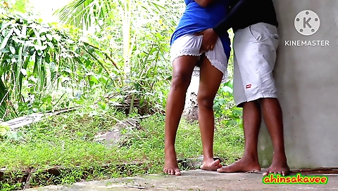 Step mother fucks her step son outdoors in a outdoor sex video