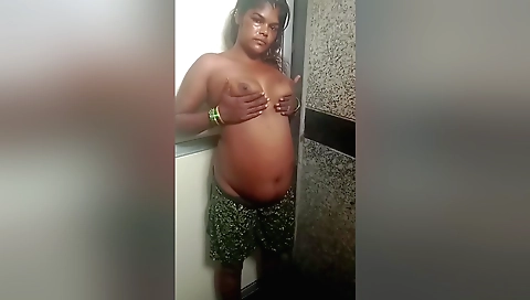 Indian girl with small tits touches her lover's cock