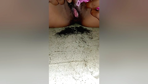 Busty milf has an hairy pussy that she wants to remove