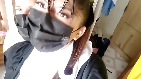 Indian religious woman with white robes masturbating