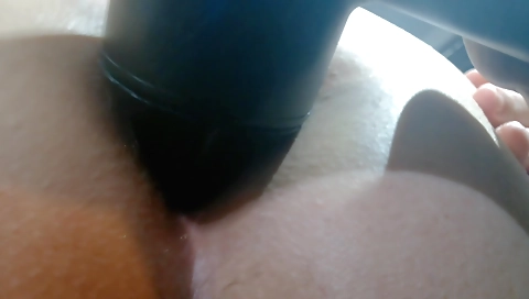 Sexy amateur anal sex machine with a sex toy in white panties