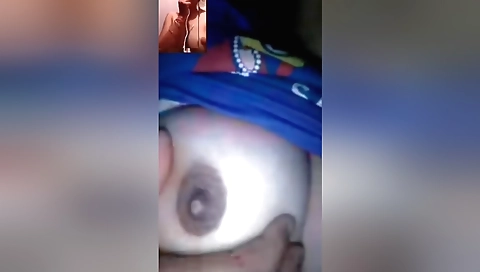 Indian girl with big tits shows her boobs on webcam